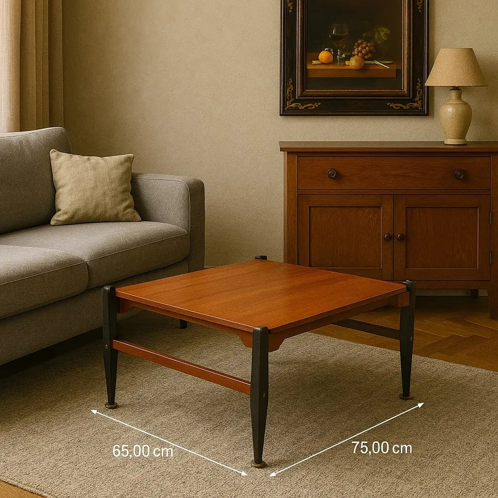Vintage Coffee Table 1960s Solid Wood Mahogany Veneered | Modernism | Tables