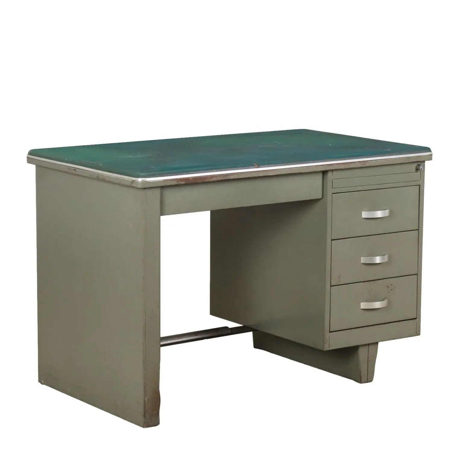 Vintage Writing Desk from the 1960s Enamelled Metal Leatherette | Modernism | Tables