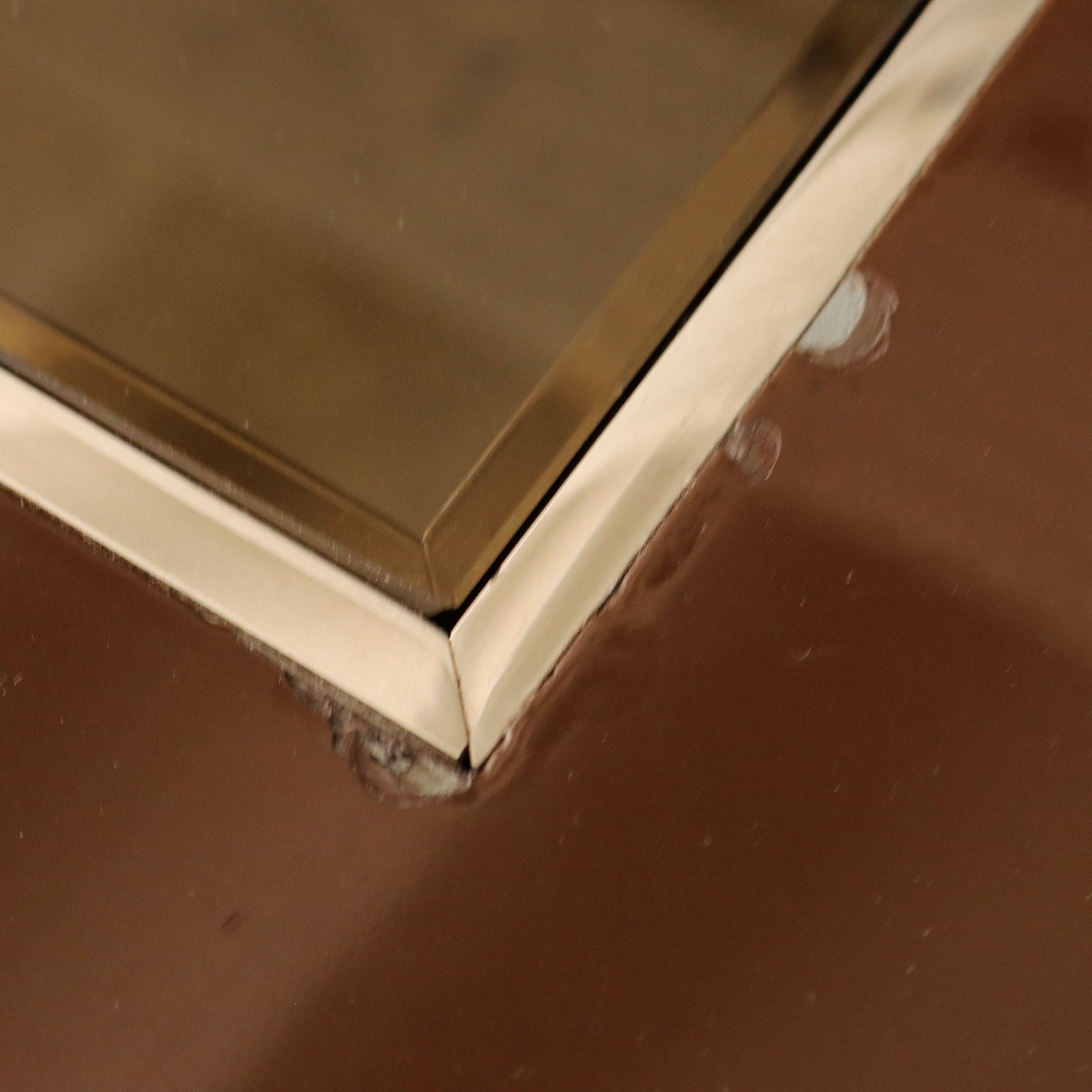 Vintage Table from the 1970s-80s Enameled Metal Smoked Glass Furnishin | Modernism  Tables