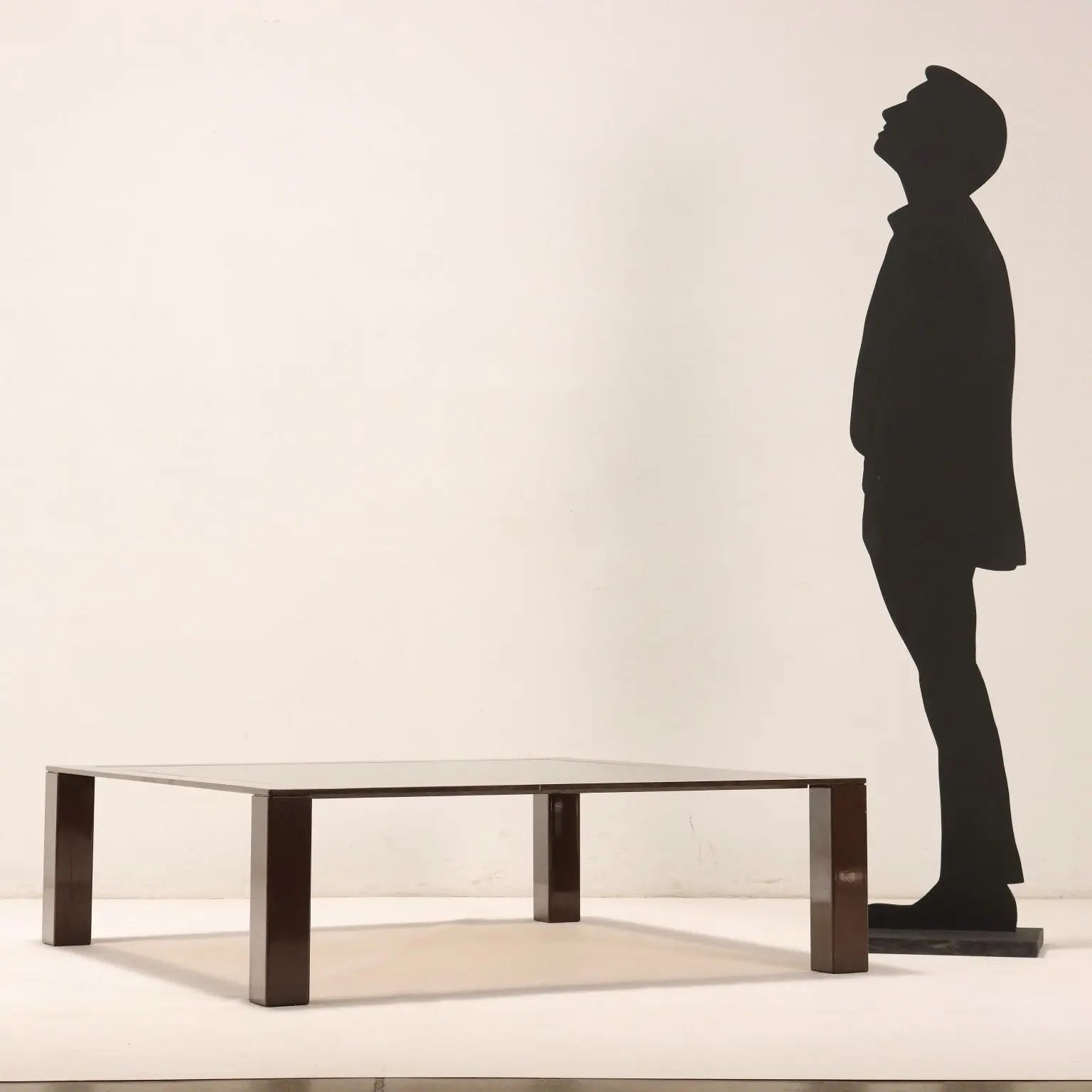 Vintage Coffee Table 1970s-80s Enamelled Metal Smoked Glass | Modernism | Tables