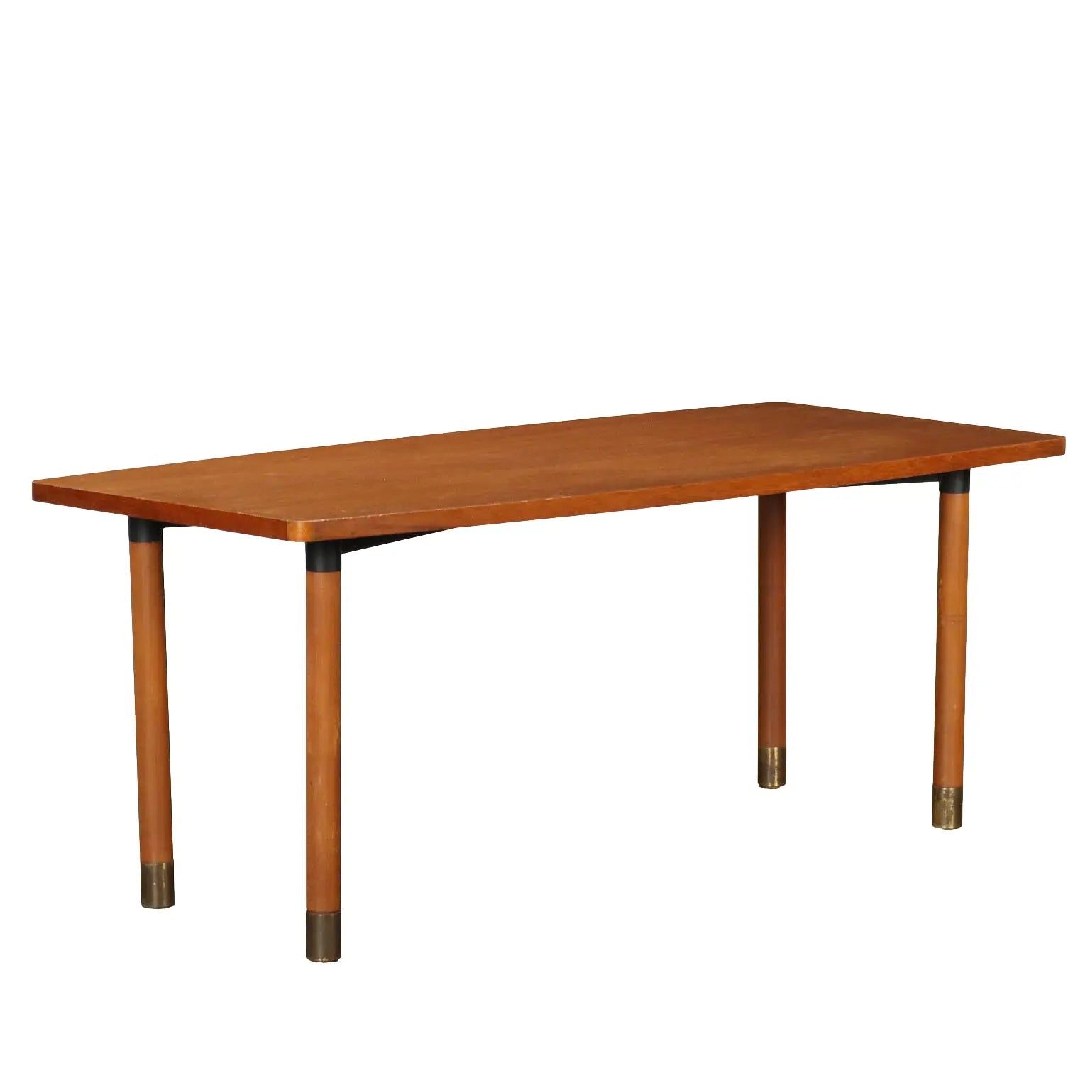 Vintage 1960s Elegant Table Teak Brass Feet Design Italy | Modernism | Tables