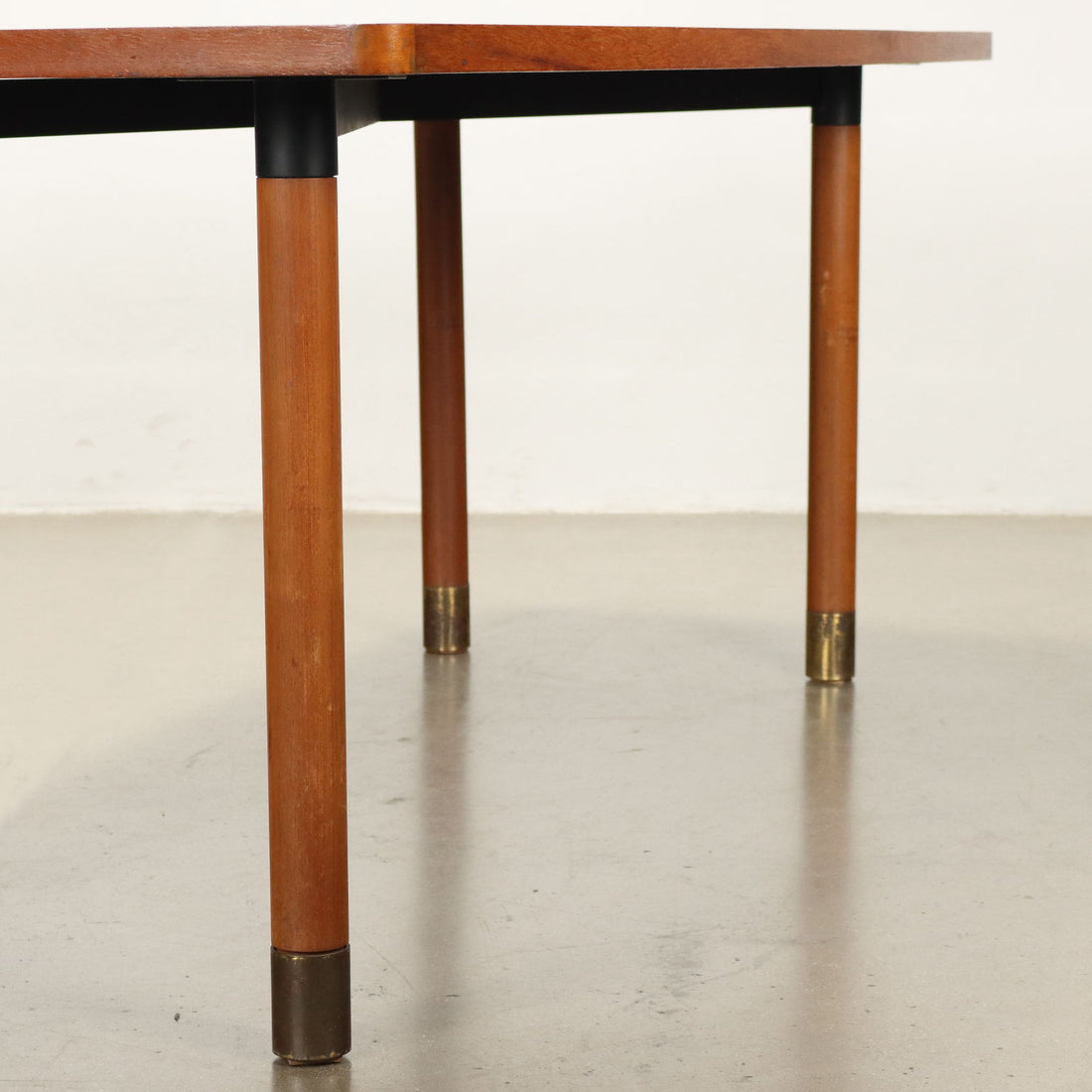 Vintage 1960s Elegant Table Teak Brass Feet Design Italy | Modernism  Tables