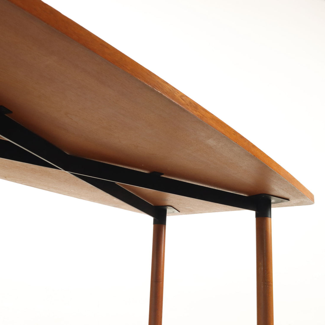 Vintage 1960s Elegant Table Teak Brass Feet Design Italy | Modernism  Tables