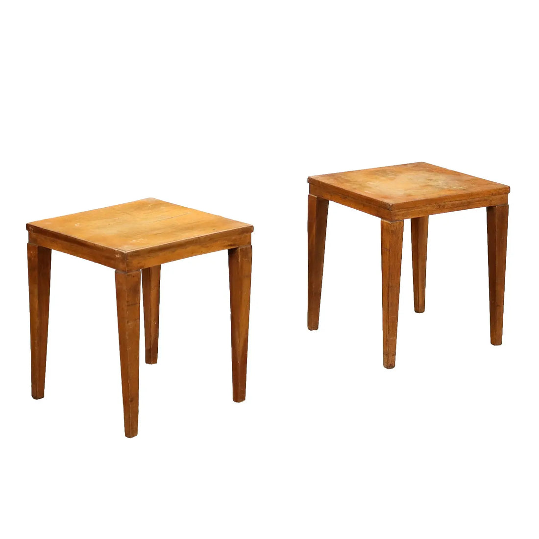 Vintage 1950s Coffee Tables Walnut Truncated Pyramid Feet | Modernism | Tables