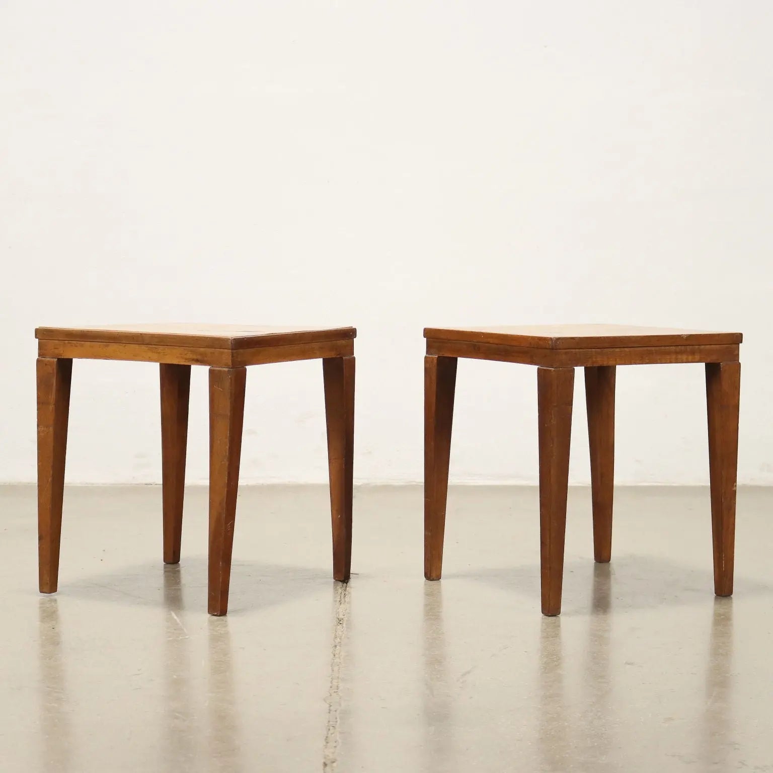 Vintage 1950s Coffee Tables Walnut Truncated Pyramid Feet | Modernism | Tables