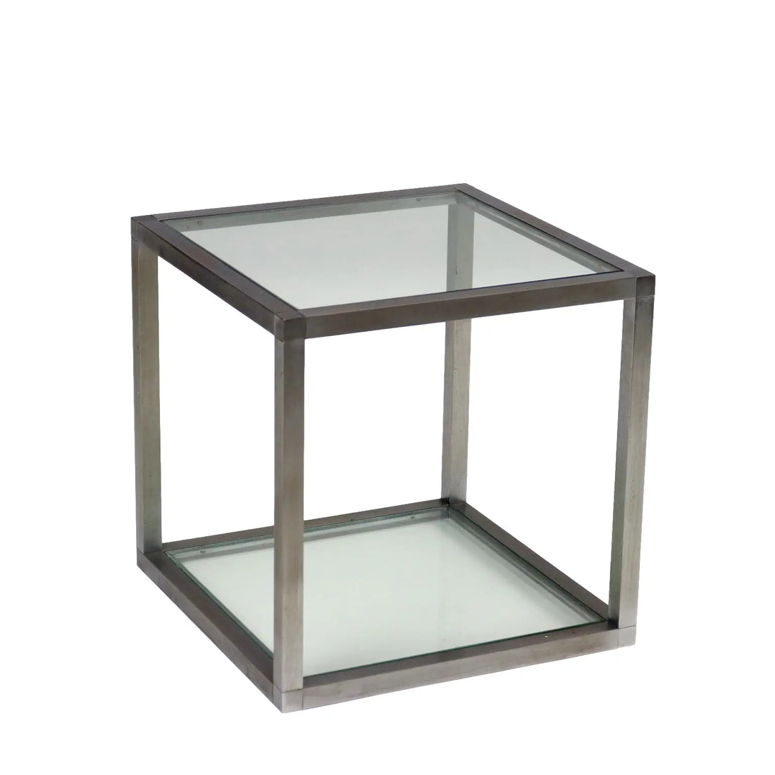 Vintage 1960s Cubic Coffee Table Glass Metal Italy | Modernism | Tables