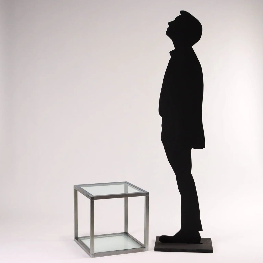 Vintage 1960s Cubic Coffee Table Glass Metal Italy | Modernism | Tables
