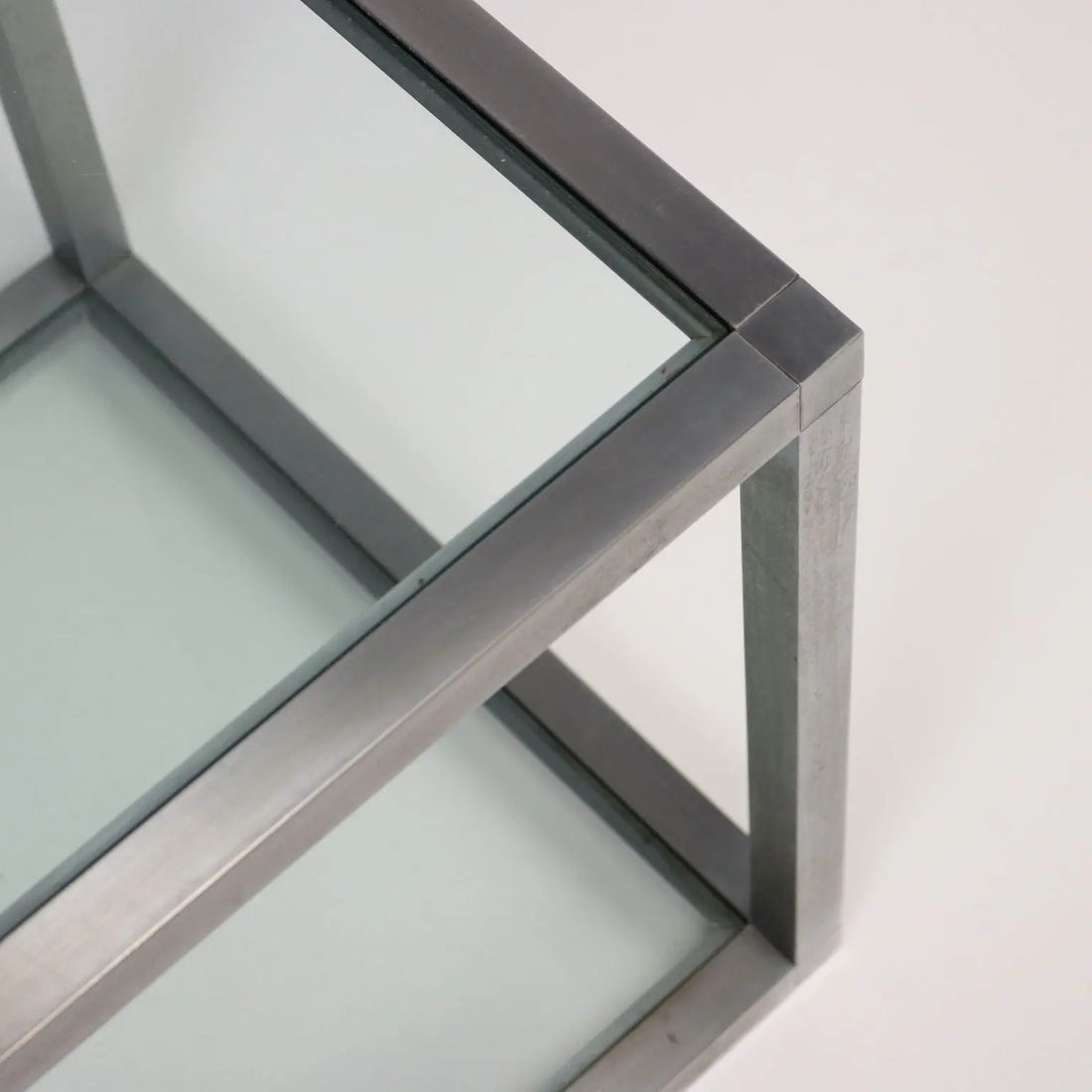Vintage 1960s Cubic Coffee Table Glass Metal Italy | Modernism | Tables