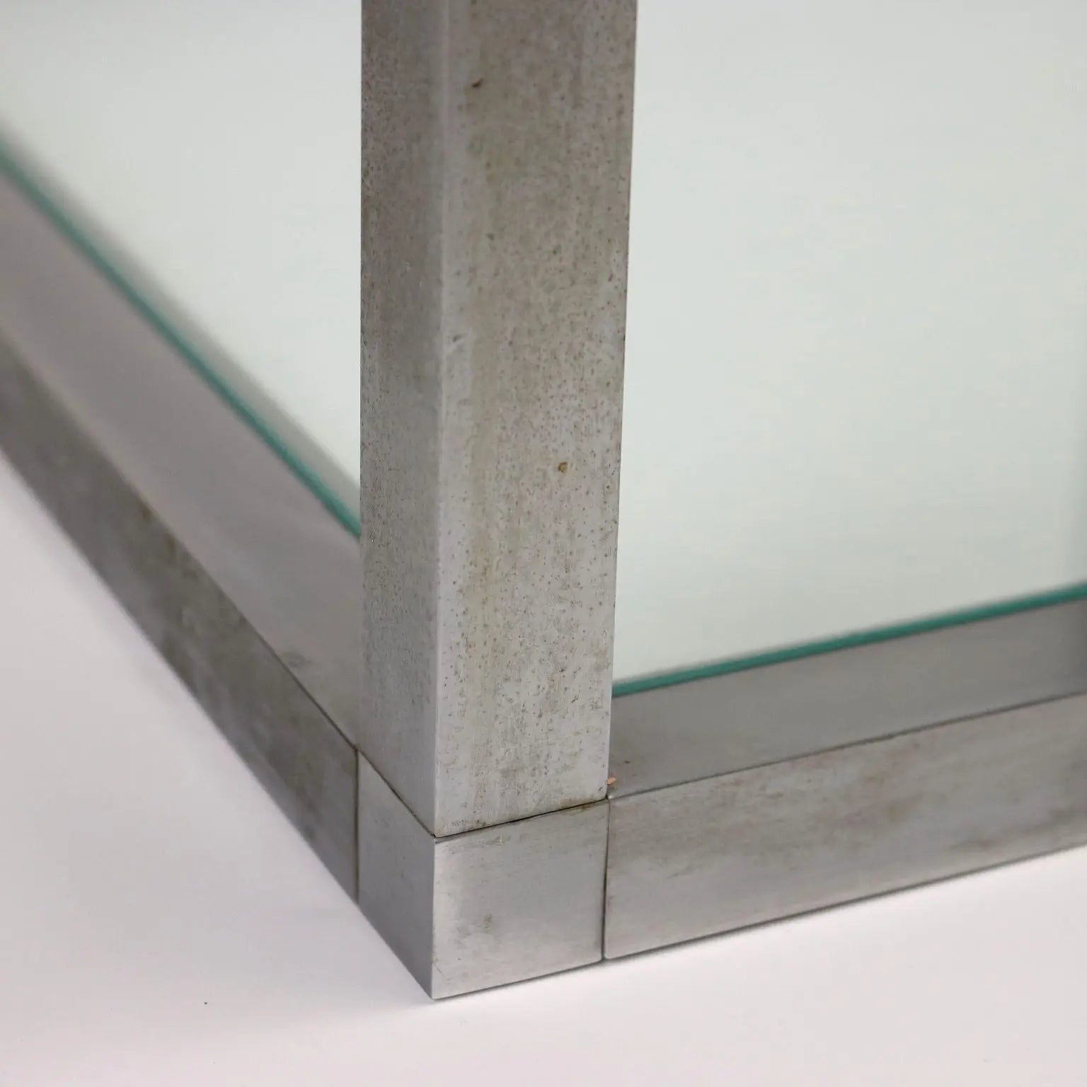 Vintage 1960s Cubic Coffee Table Glass Metal Italy | Modernism | Tables