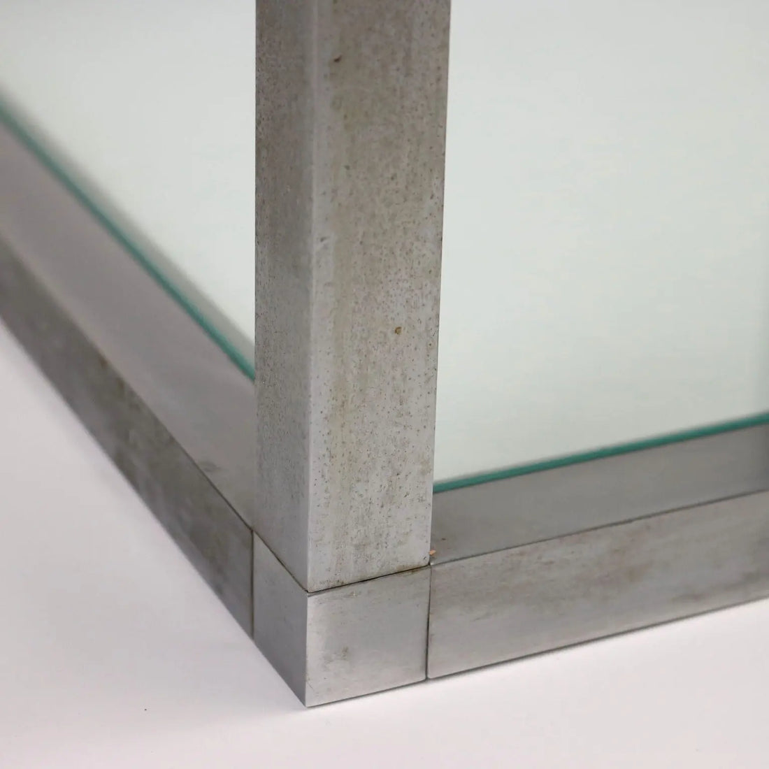 Vintage 1960s Cubic Coffee Table Glass Metal Italy | Modernism | Tables