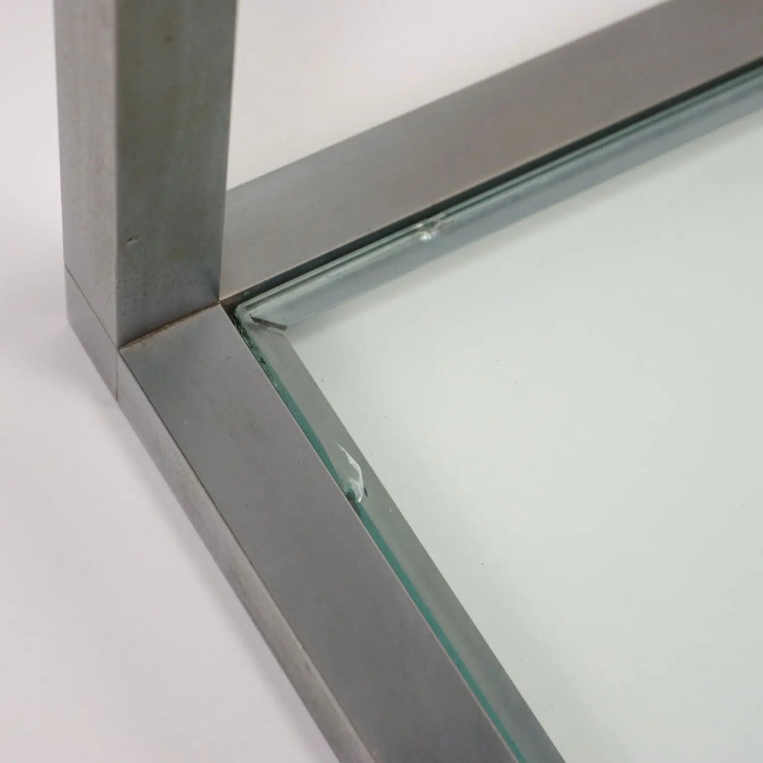 Vintage 1960s Cubic Coffee Table Glass Metal Italy | Modernism | Tables