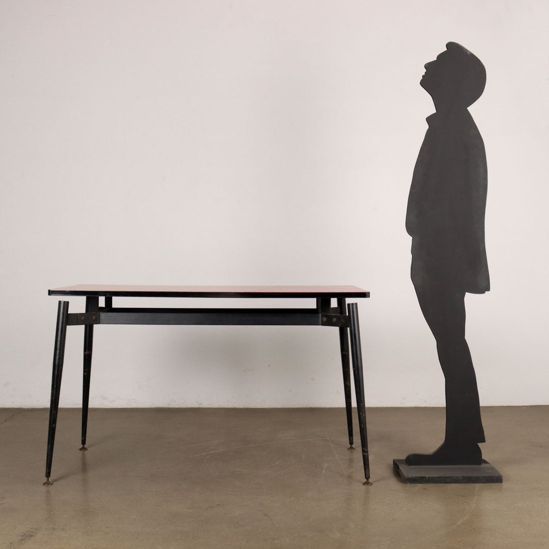 Vintage 1950s Table Enamelled Metal Laminate Top Italy | Modernism  Tables