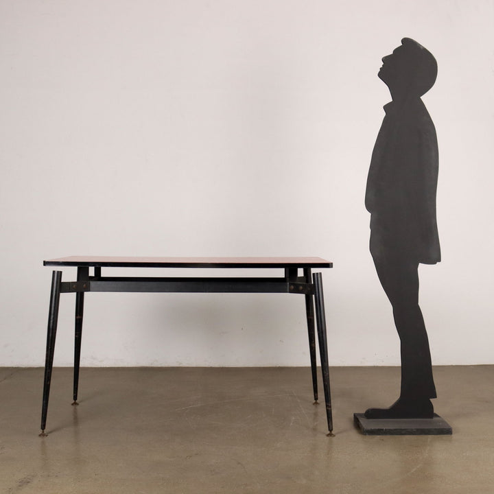 Vintage 1950s Table Enamelled Metal Laminate Top Italy | Modernism  Tables