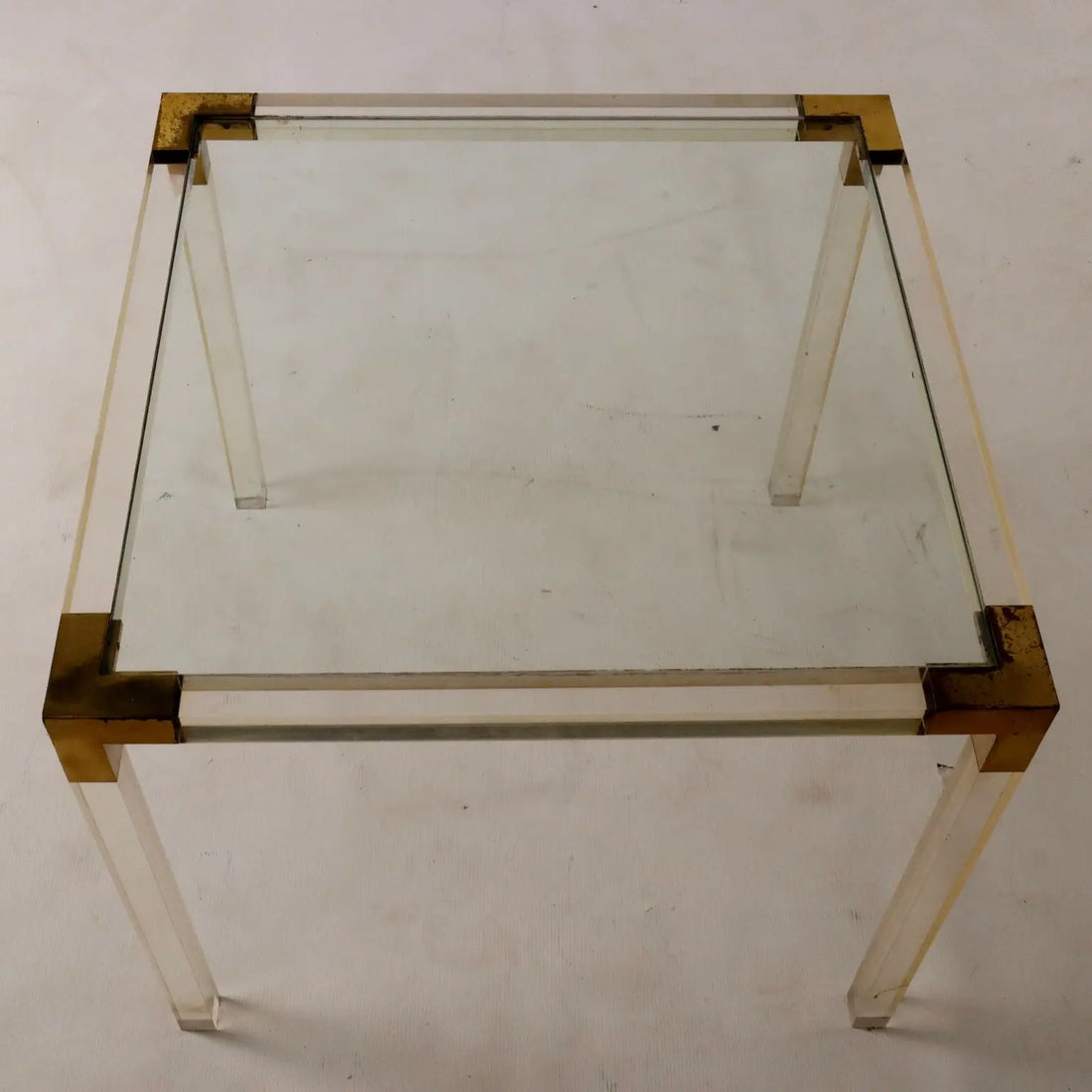 Vintage 1970s Coffee Table Brass Glass Italy | Modernism | Tables