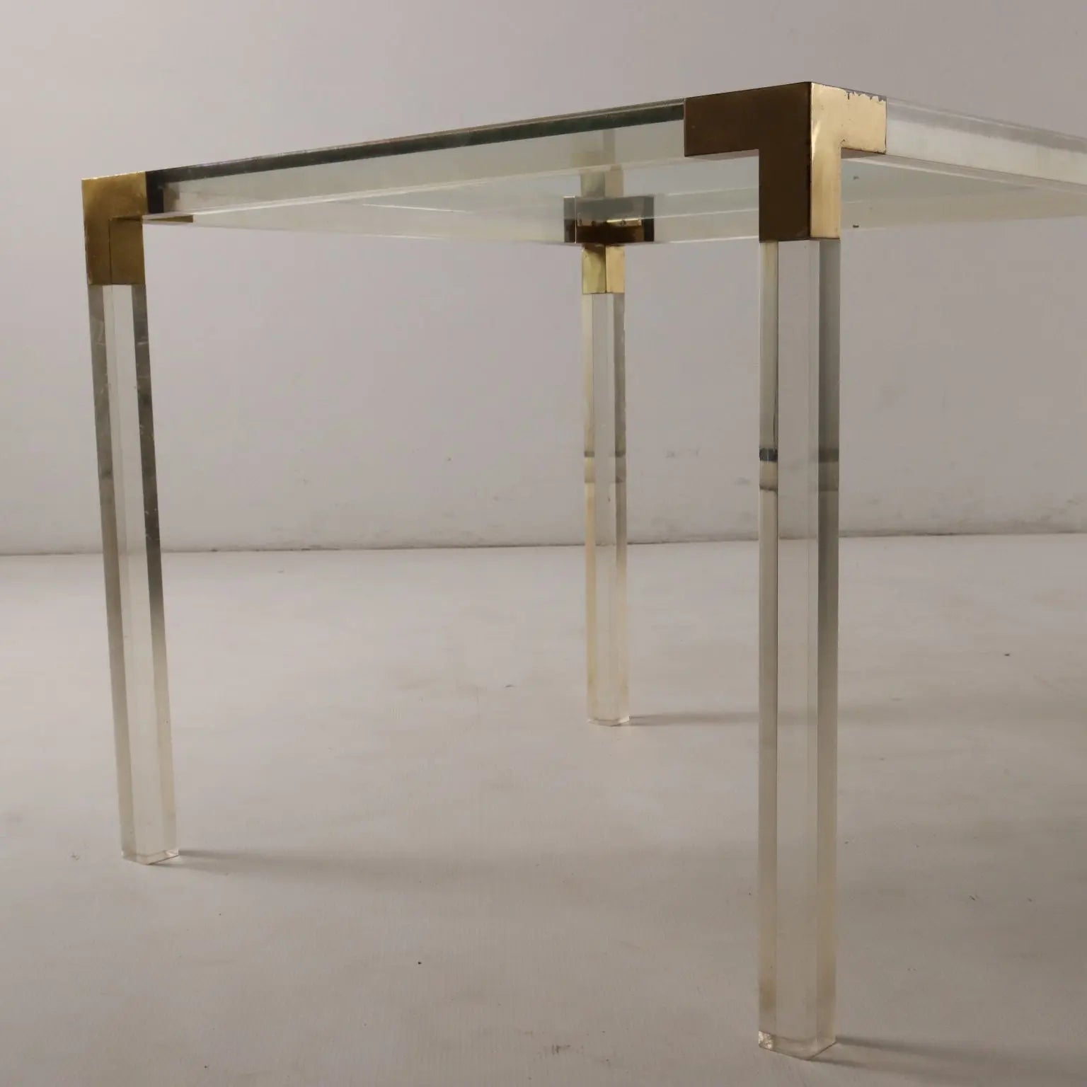 Vintage 1970s Coffee Table Brass Glass Italy | Modernism | Tables