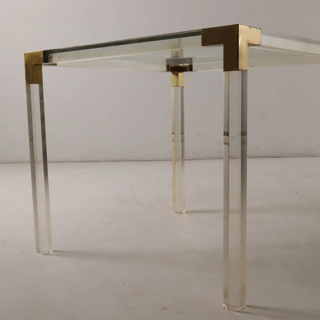 Vintage 1970s Coffee Table Brass Glass Italy | Modernism | Tables