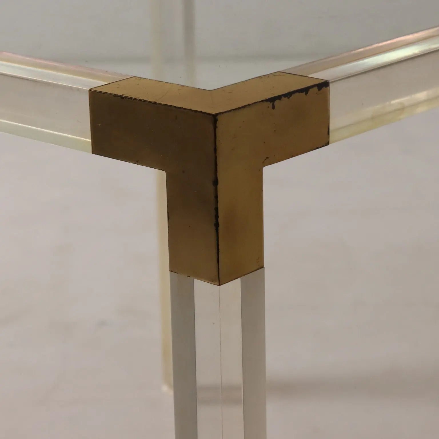 Vintage 1970s Coffee Table Brass Glass Italy | Modernism | Tables