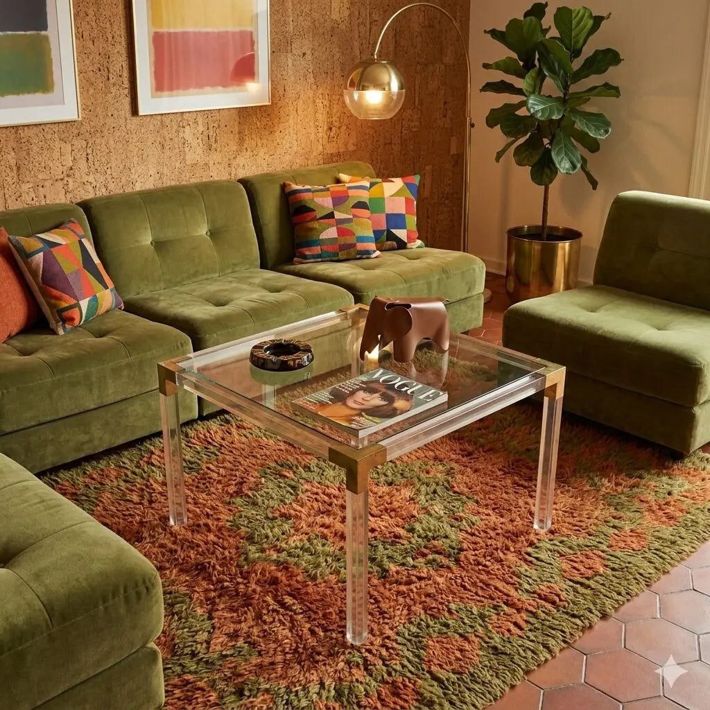 Vintage 1970s Coffee Table Brass Glass Italy | Modernism | Tables