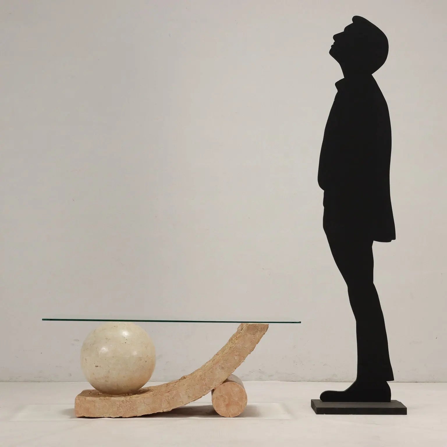 Vintage Coffee Table Glass Stone Italy 1980s | Modernism | Tables