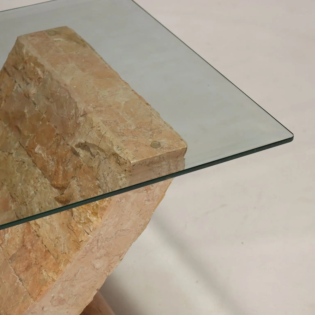 Vintage Coffee Table Glass Stone Italy 1980s | Modernism | Tables