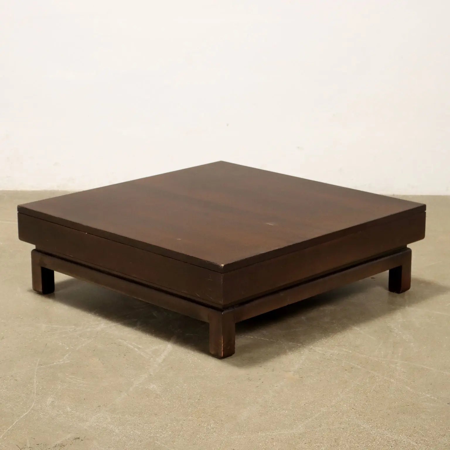 Vintage 1960s Coffee Table Wood Square Top Italy | Modernism | Tables