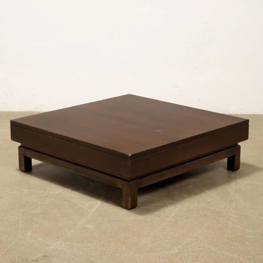Vintage 1960s Coffee Table Wood Square Top Italy | Modernism | Tables