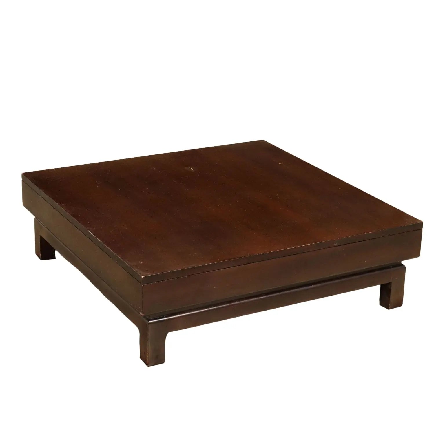 Vintage 1960s Coffee Table Wood Square Top Italy | Modernism | Tables