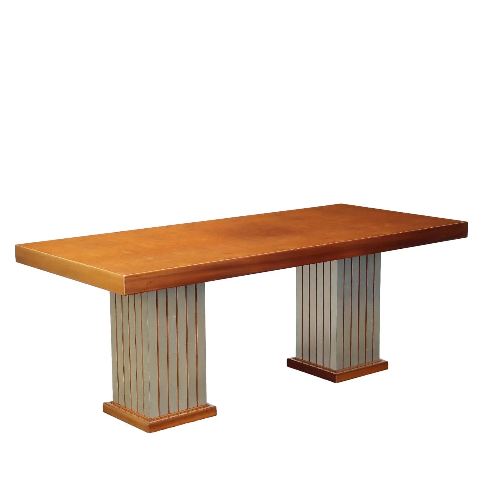 Vintage Table Mahogany Veneer Aluminium Italy 1970s-1980s | Modernism | Tables