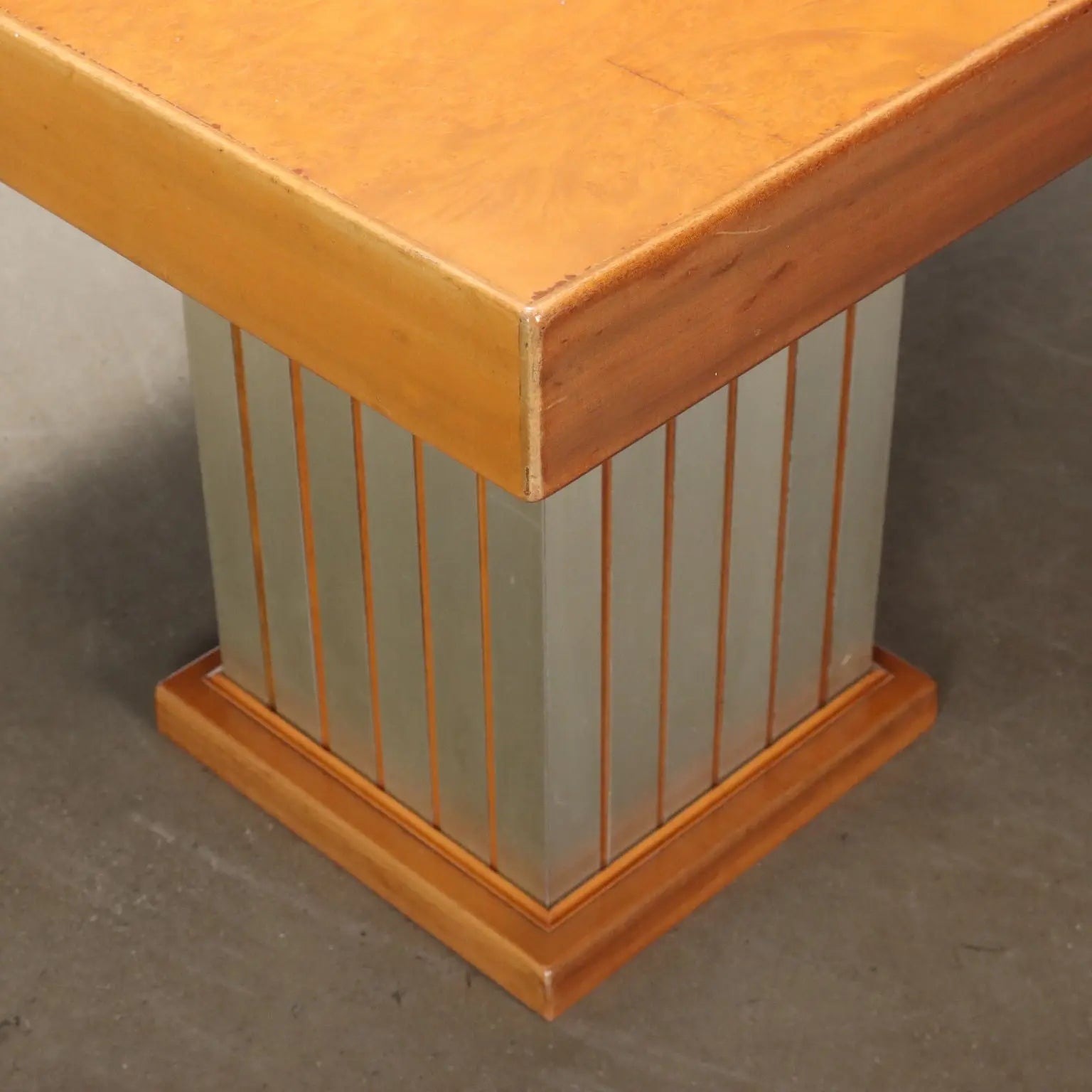 Vintage Table Mahogany Veneer Aluminium Italy 1970s-1980s | Modernism | Tables