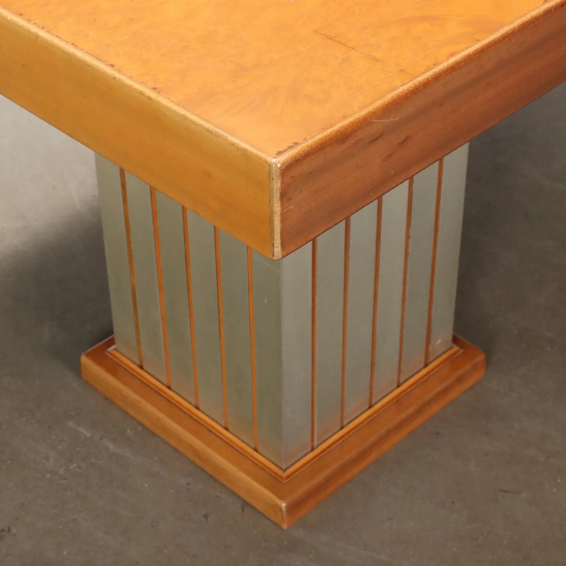 Vintage Table Mahogany Veneer Aluminium Italy 1970s-1980s | Modernism | Tables