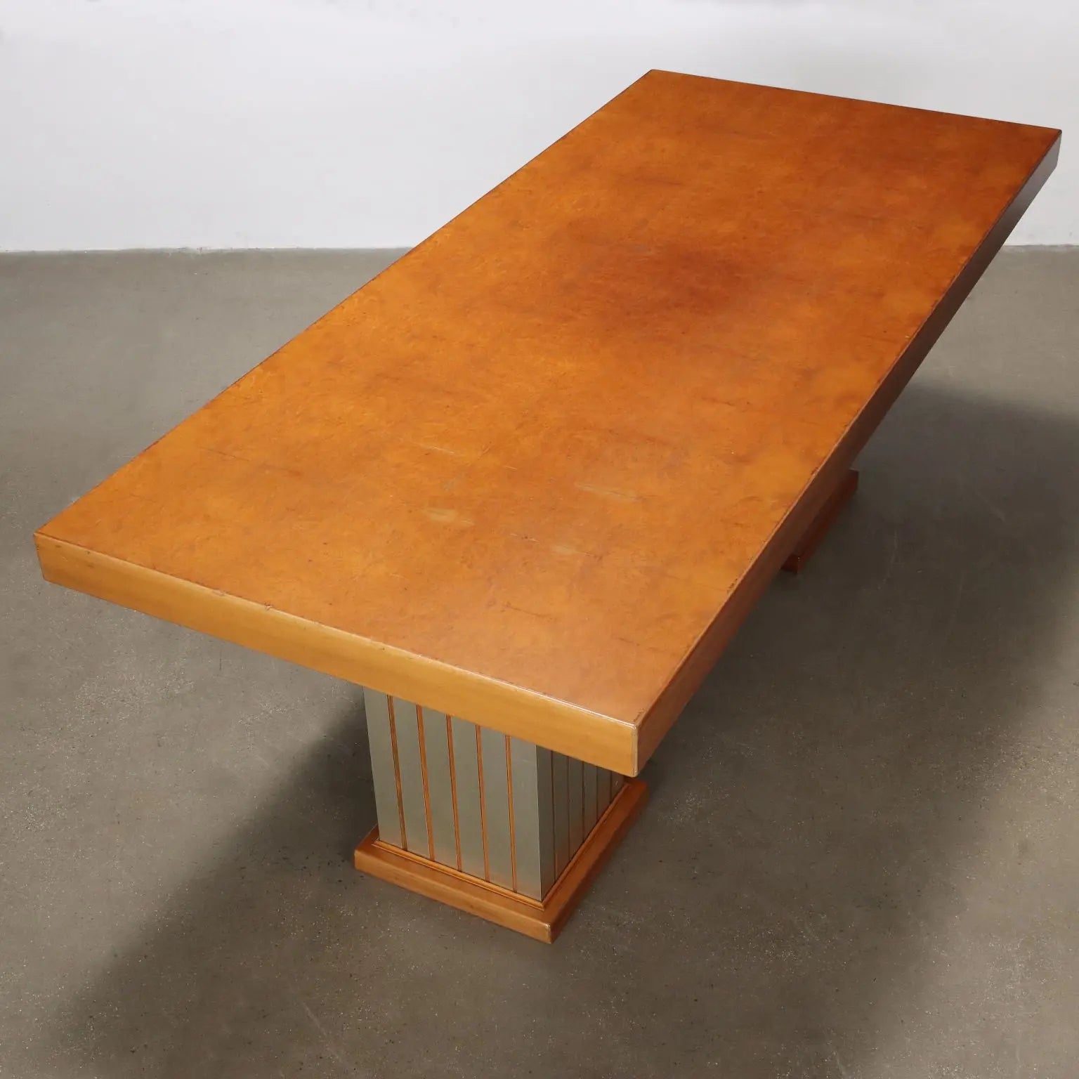 Vintage Table Mahogany Veneer Aluminium Italy 1970s-1980s | Modernism | Tables