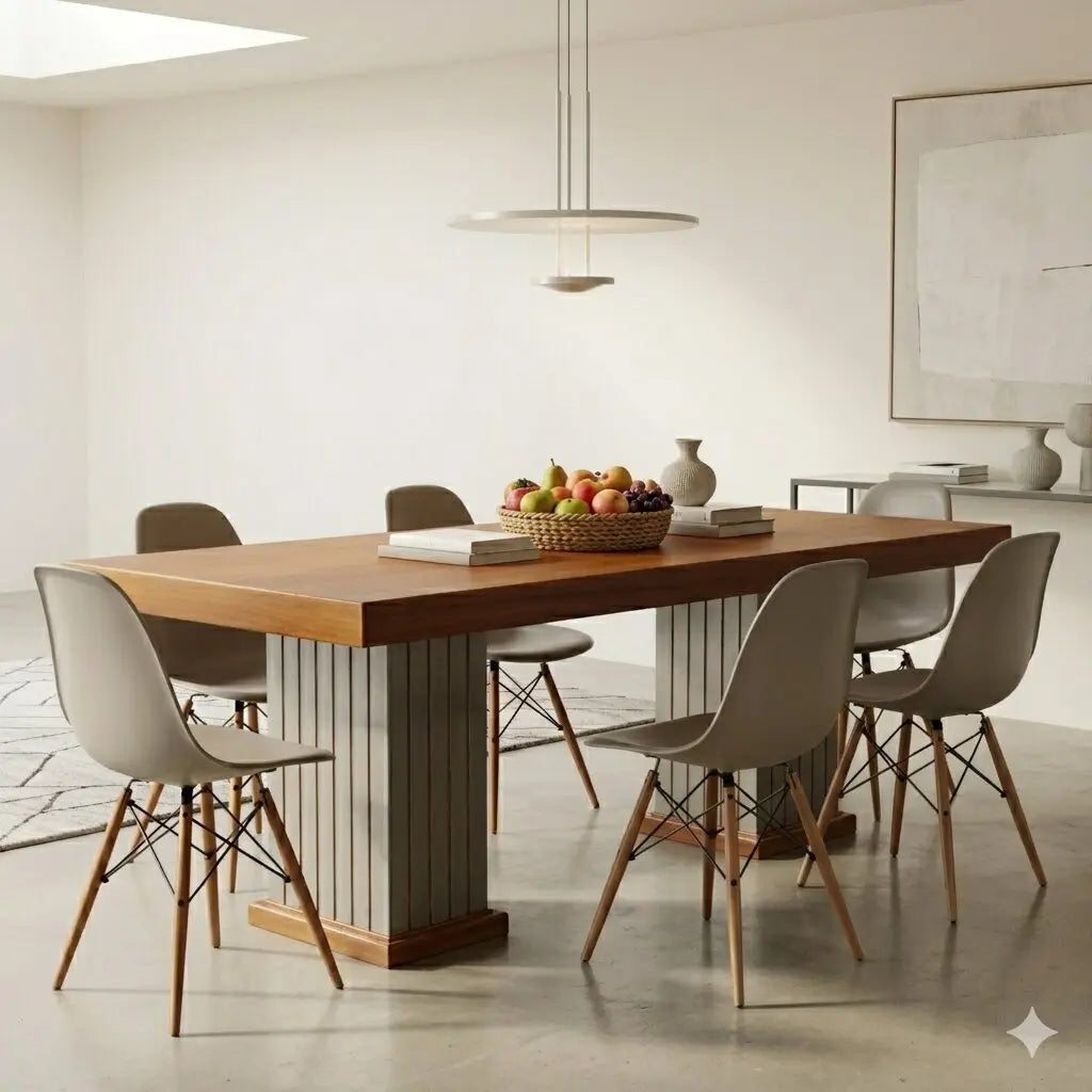 Vintage Table Mahogany Veneer Aluminium Italy 1970s-1980s | Modernism | Tables