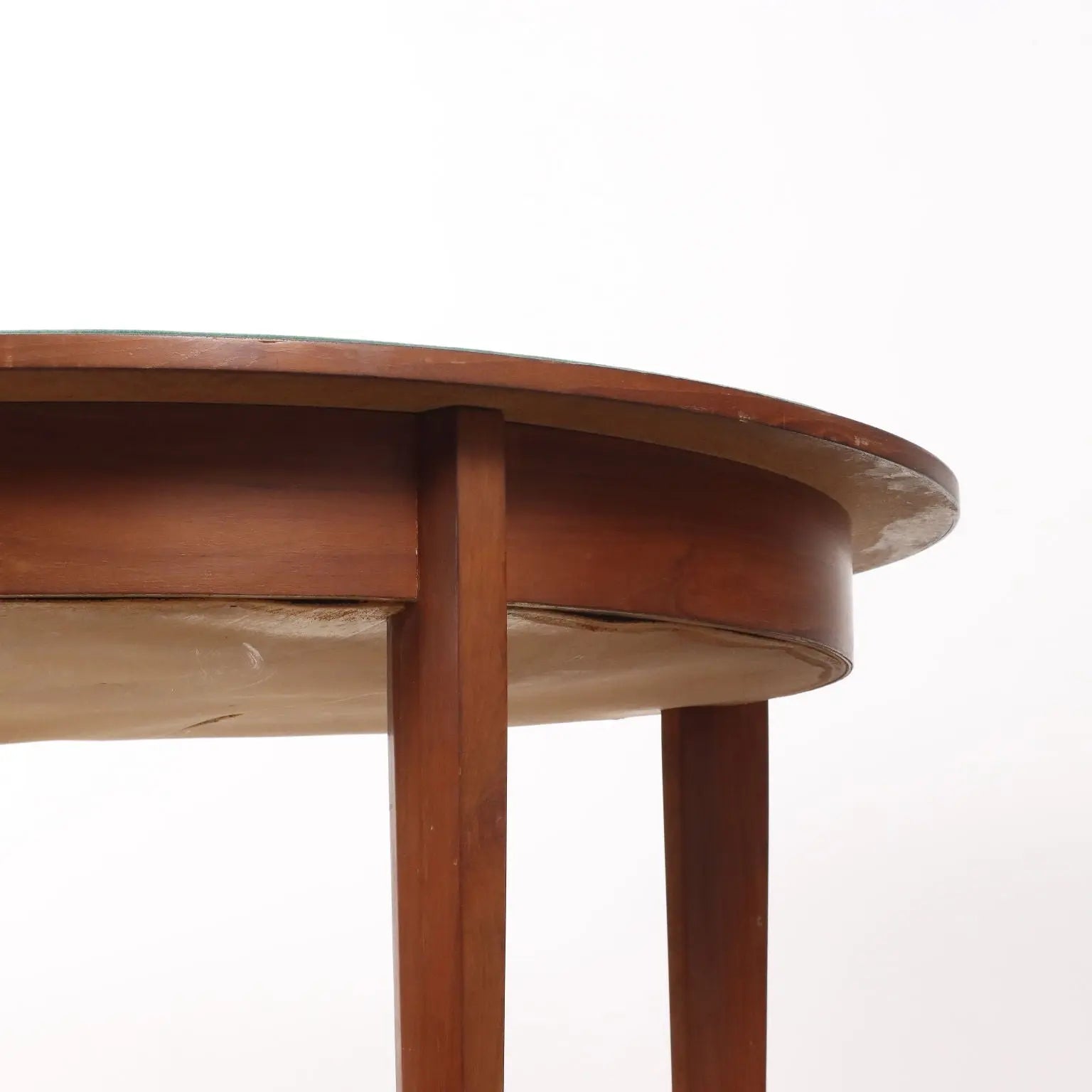 Vintage Round Table Teak Fabric Covered Top 1960s | Modernism | Tables