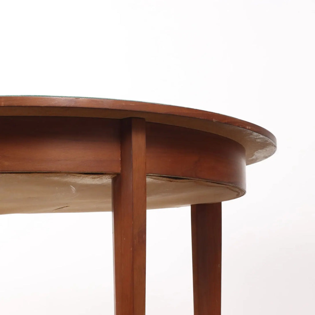 Vintage Round Table Teak Fabric Covered Top 1960s | Modernism | Tables