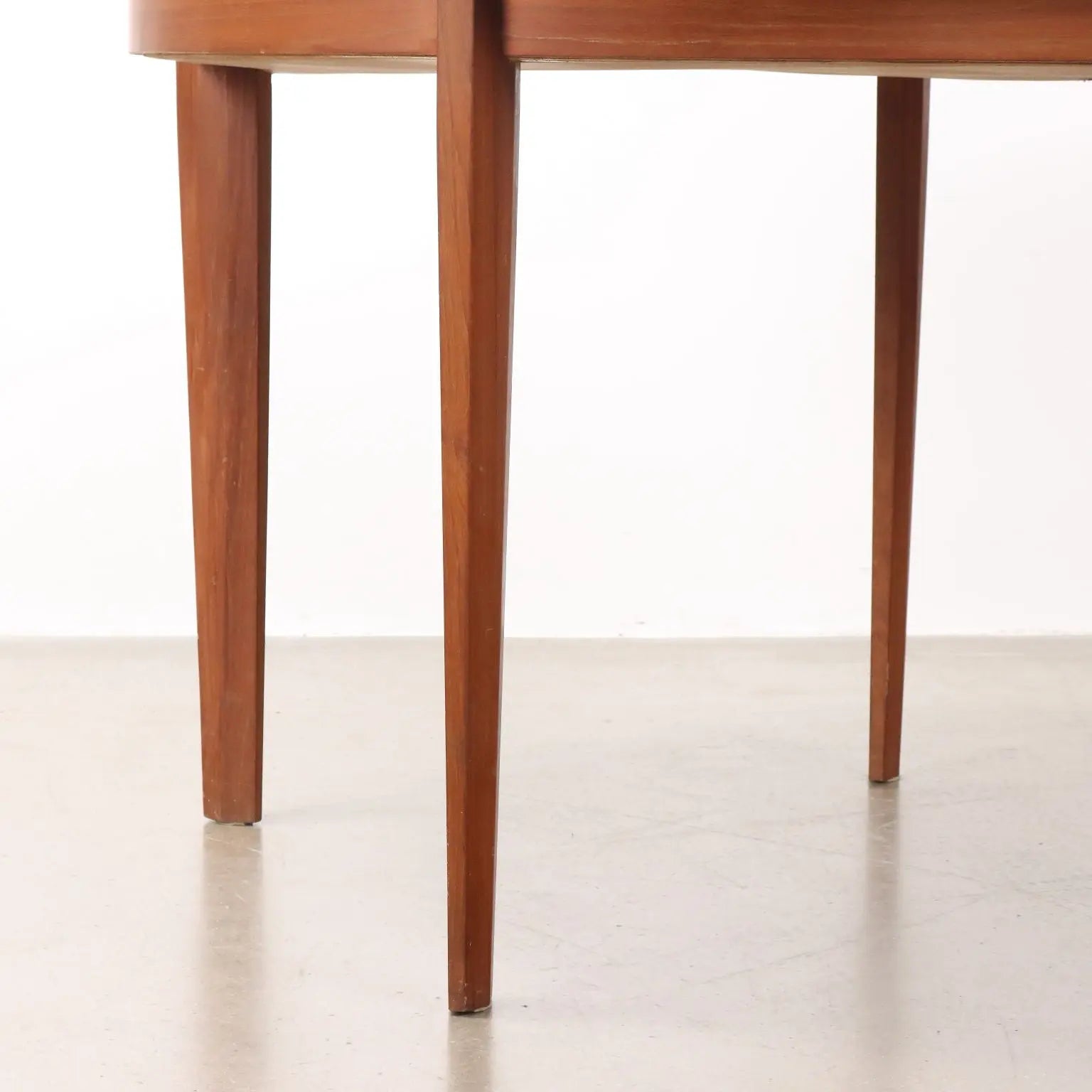 Vintage Round Table Teak Fabric Covered Top 1960s | Modernism | Tables