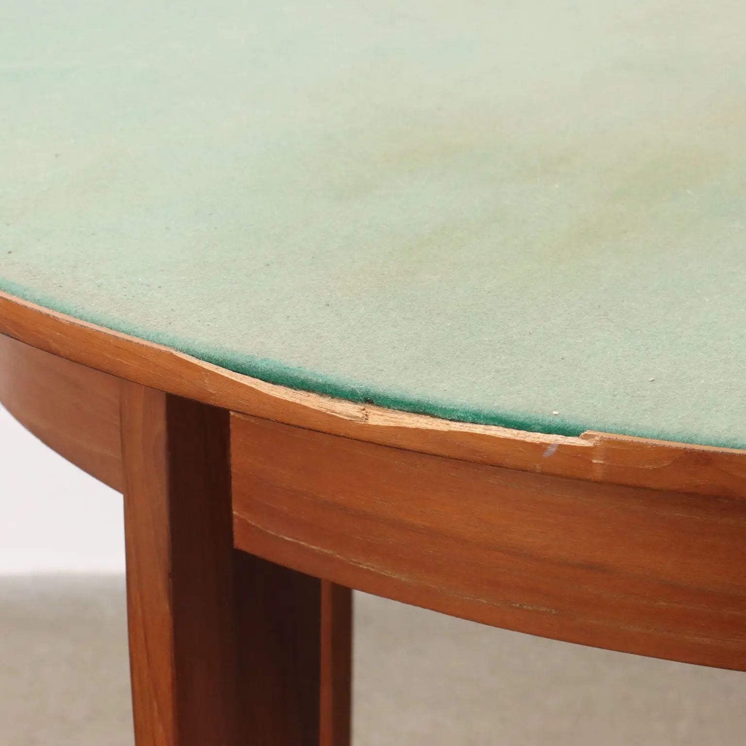 Vintage Round Table Teak Fabric Covered Top 1960s | Modernism | Tables