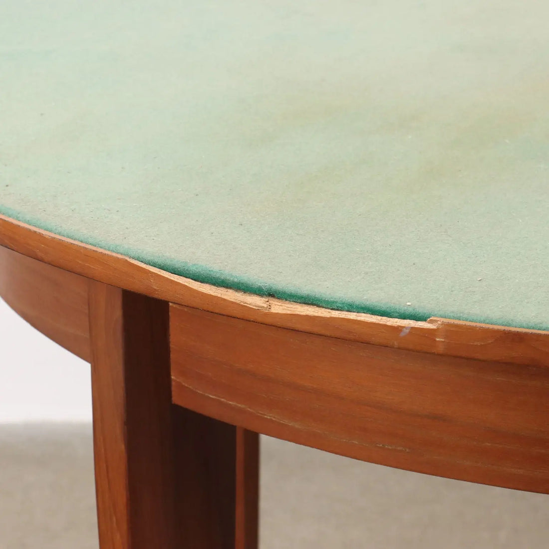 Vintage Round Table Teak Fabric Covered Top 1960s | Modernism | Tables