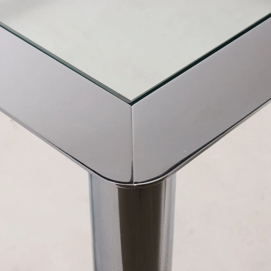 Vintage Table Chromed Metal Glass Italy 1960s-1970s | Modernism  Tables