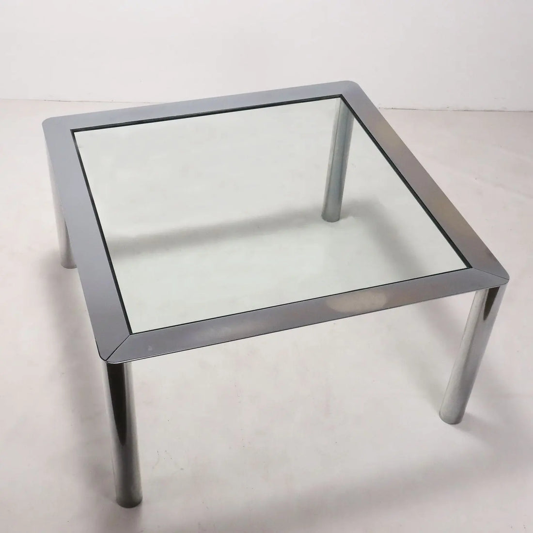 Vintage Table Chromed Metal Glass Italy 1960s-1970s | Modernism  Tables