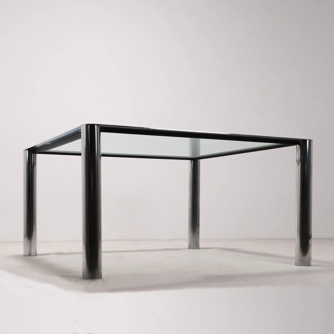 Vintage Table Chromed Metal Glass Italy 1960s-1970s | Modernism  Tables