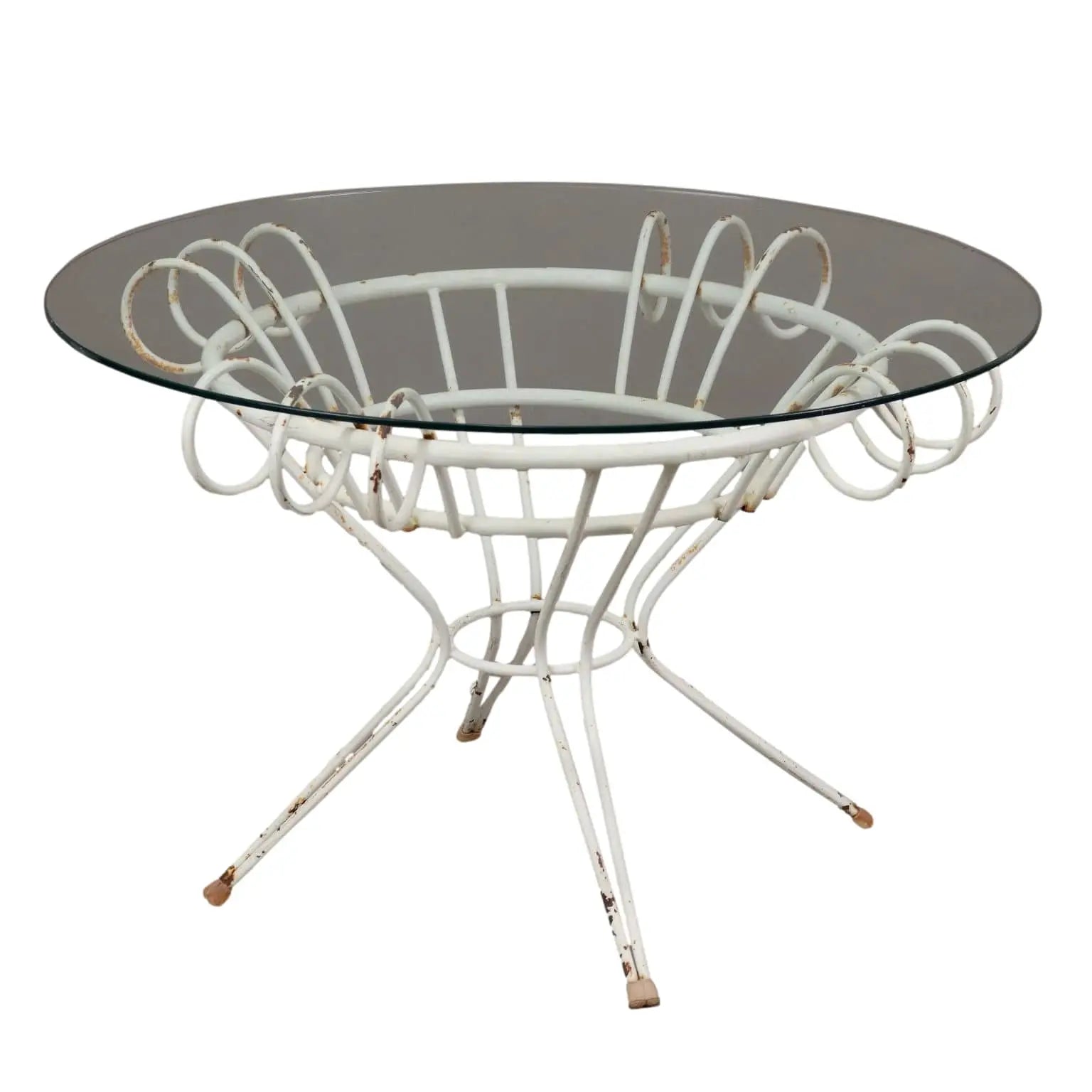 Vintage Table Wrought Iron Glass Italy 1950s | Modernism | Tables