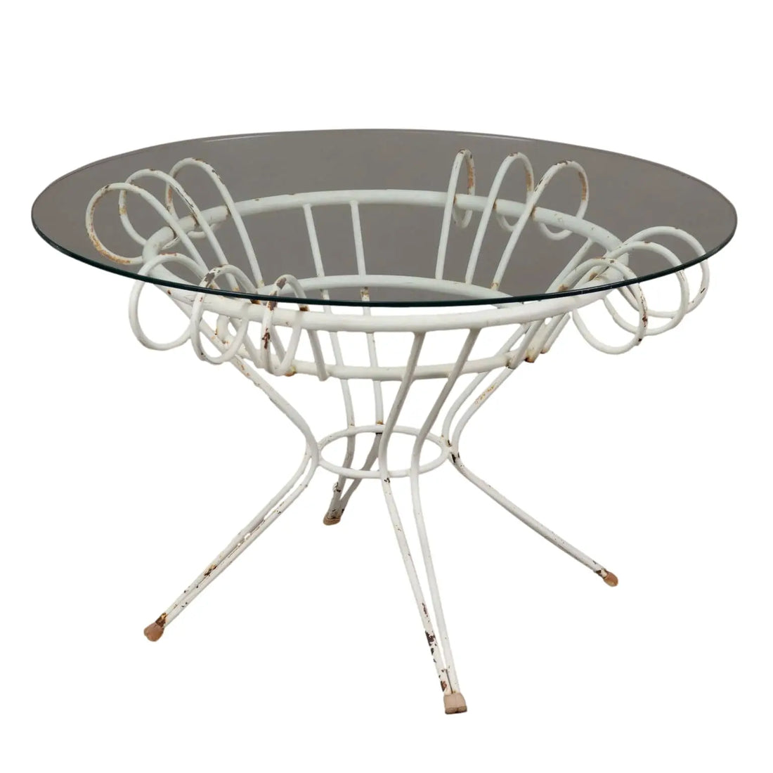 Vintage Table Wrought Iron Glass Italy 1950s | Modernism | Tables