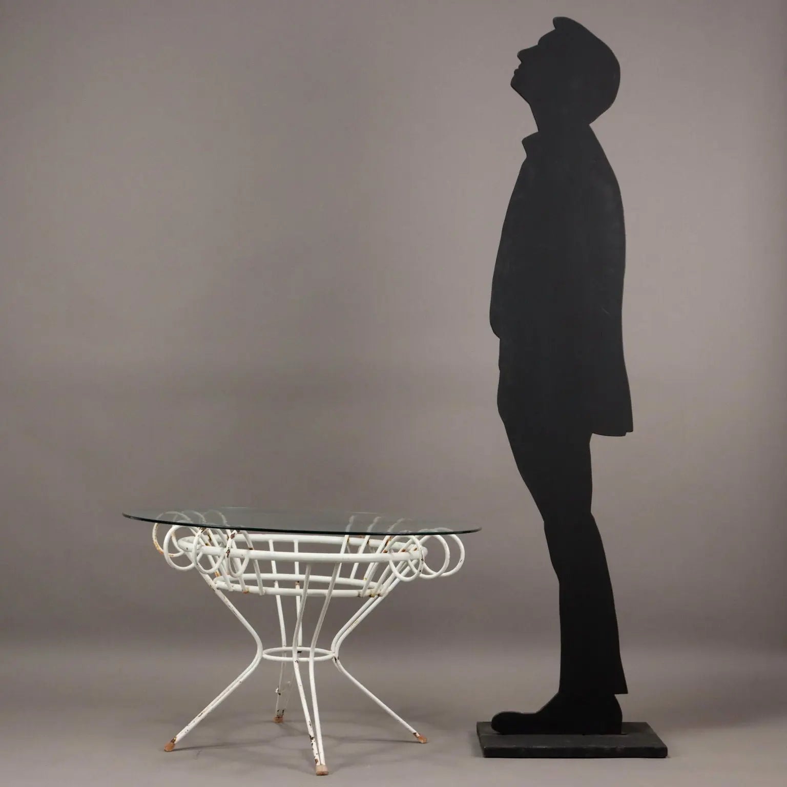Vintage Table Wrought Iron Glass Italy 1950s | Modernism | Tables