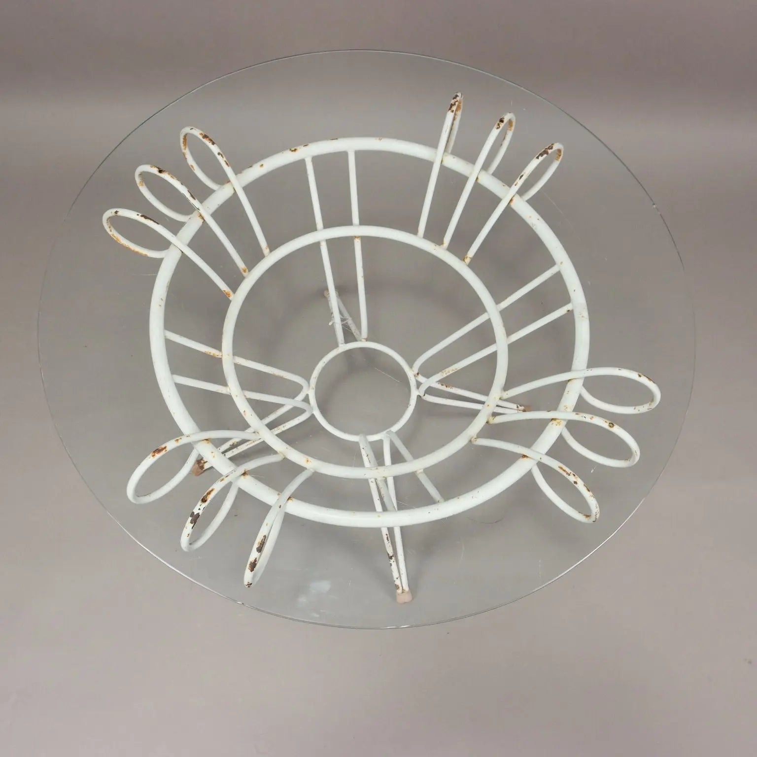 Vintage Table Wrought Iron Glass Italy 1950s | Modernism | Tables
