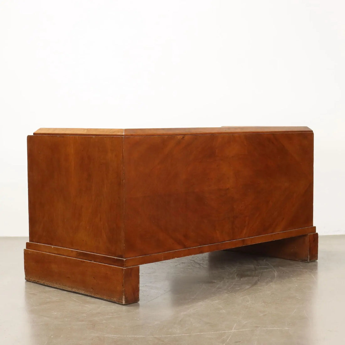 Vintage Writing Desk Walnut Veneer Wood Drawers Italy 1920s | Modernism | Tables