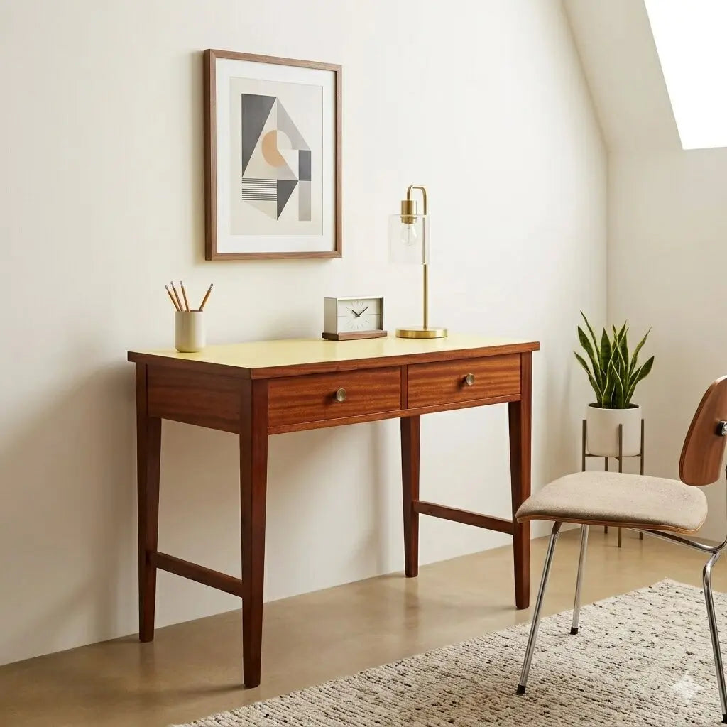 Vintage Writing Desk Laminate Mahogany Italy 1950s-60s | Modernism | Tables