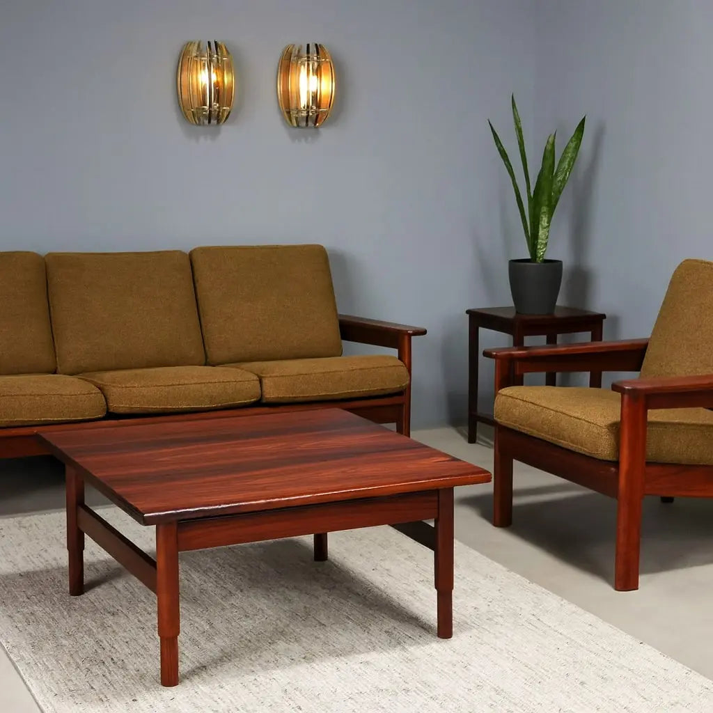 Vintage Coffee Table Exotic Wood Veneer Design Italy 1960s | Modernism | Tables