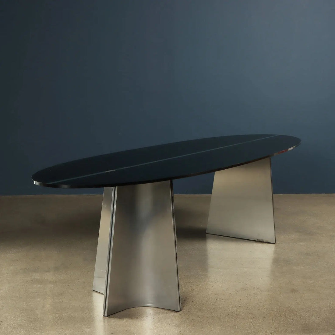 Armet Ufo Table Vintage Design Luigi Saccardo Iron Crystal 1970s