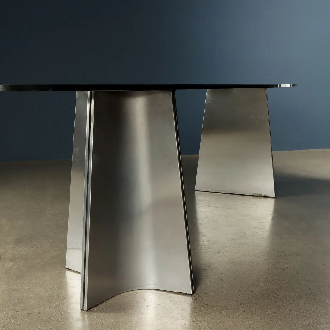 Armet Ufo Table Vintage Design Luigi Saccardo Iron Crystal 1970s