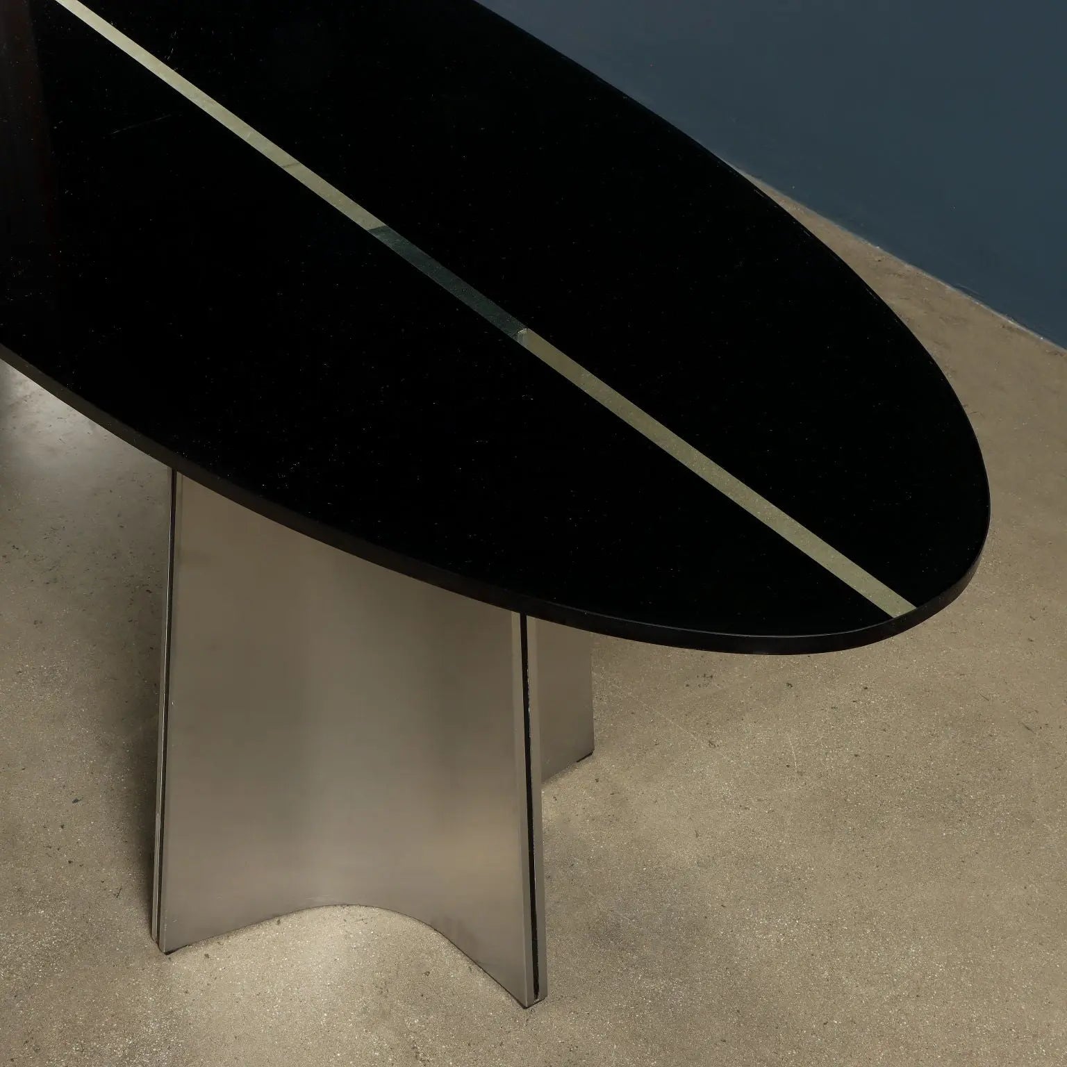 Armet Ufo Table Vintage Design Luigi Saccardo Iron Crystal 1970s